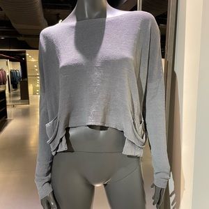 Sarah Pacini sweater in a medium grey in linen